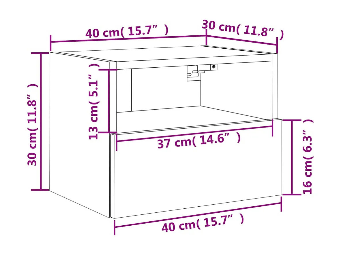 Meubles TV muraux 2 pcs chêne fumé 40x30x30cm bois d'ingénierie