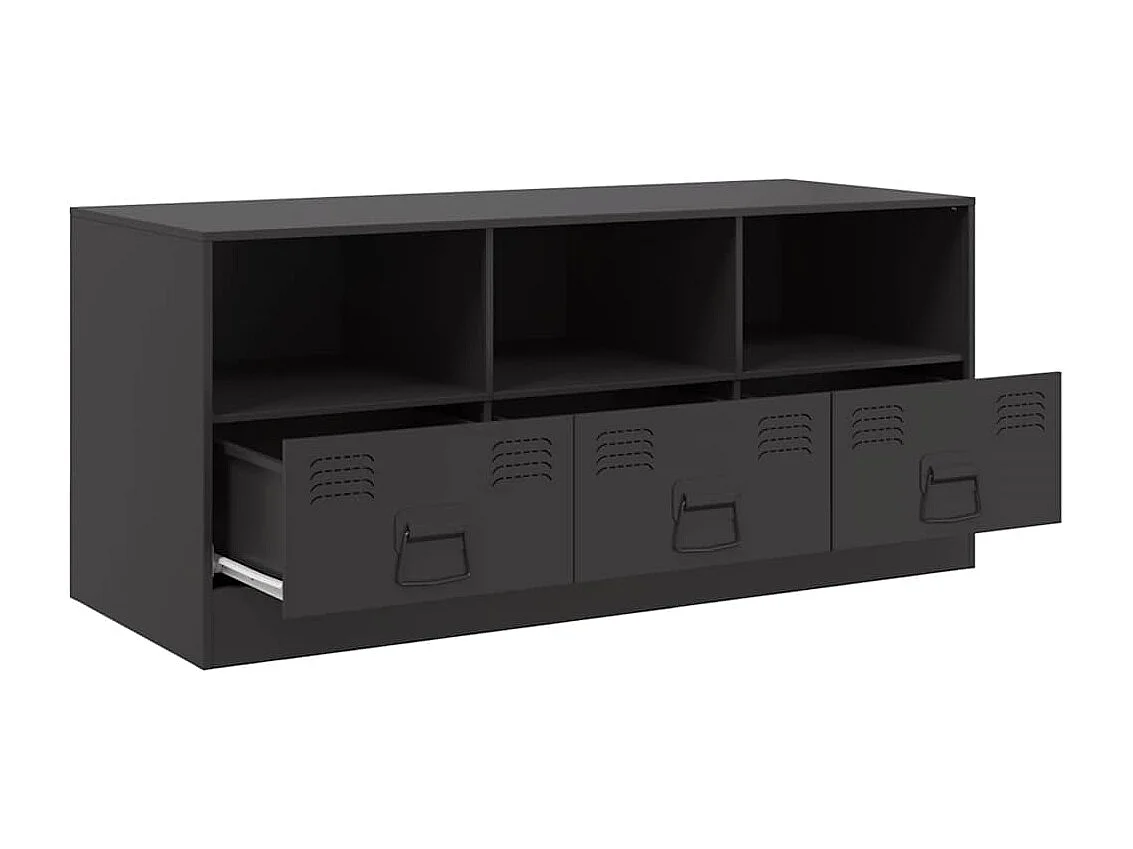 Meuble TV noir 99x39x44 cm acier