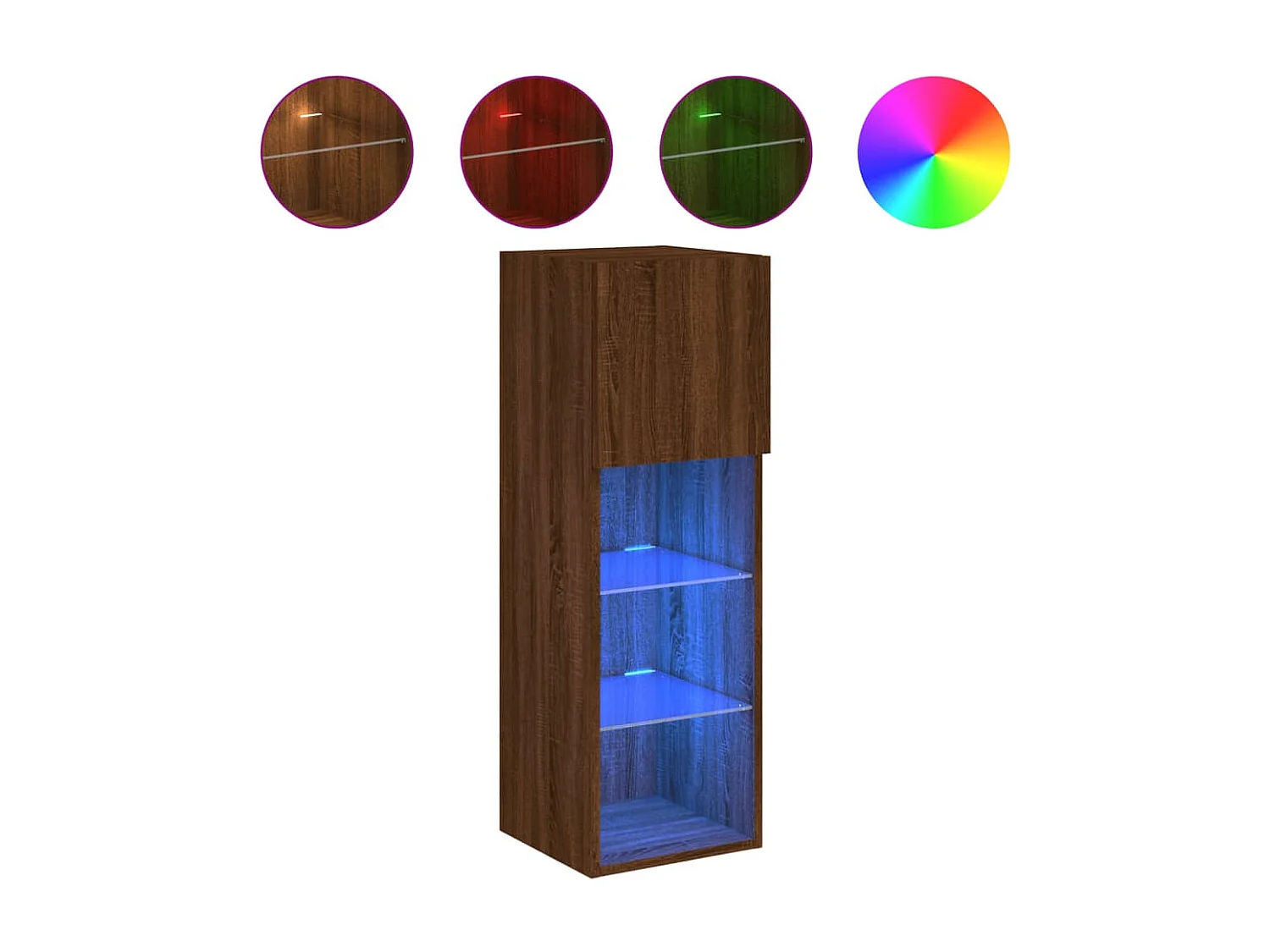 Tv-meubel met LED-verlichting 30,5x30x90 cm bruin eikenkleur