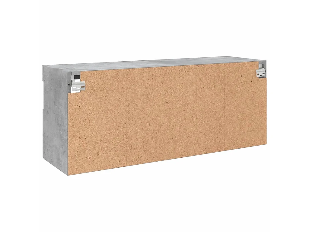 TV-Wandschrank mit LED-Leuchten Betongrau 100x30x40 cm