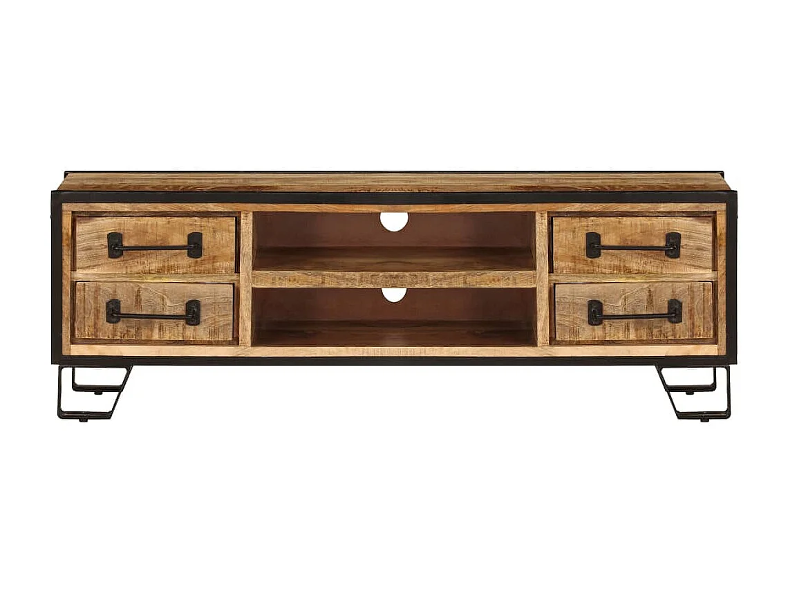 Meuble TV avec tiroirs 120x30x40 cm Bois massif de manguier