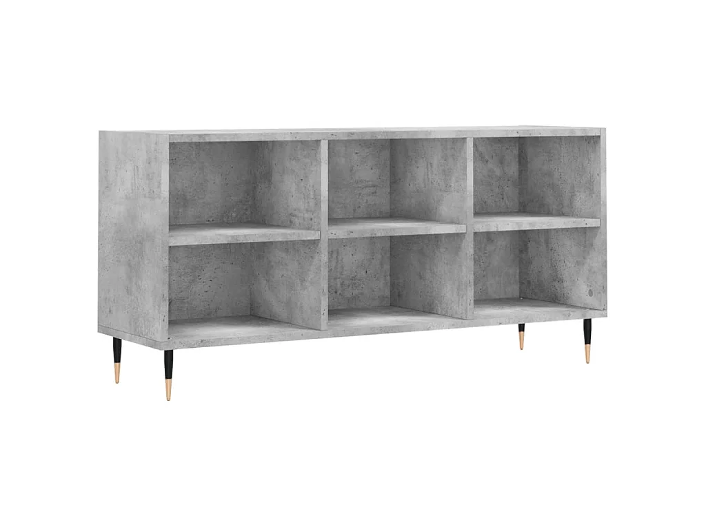 Meuble TV gris béton 103,5x30x50 cm bois d'ingénierie