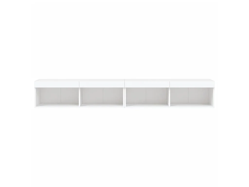 Meubles TV avec lumières LED 2 pcs blanc 100x30x30 cm