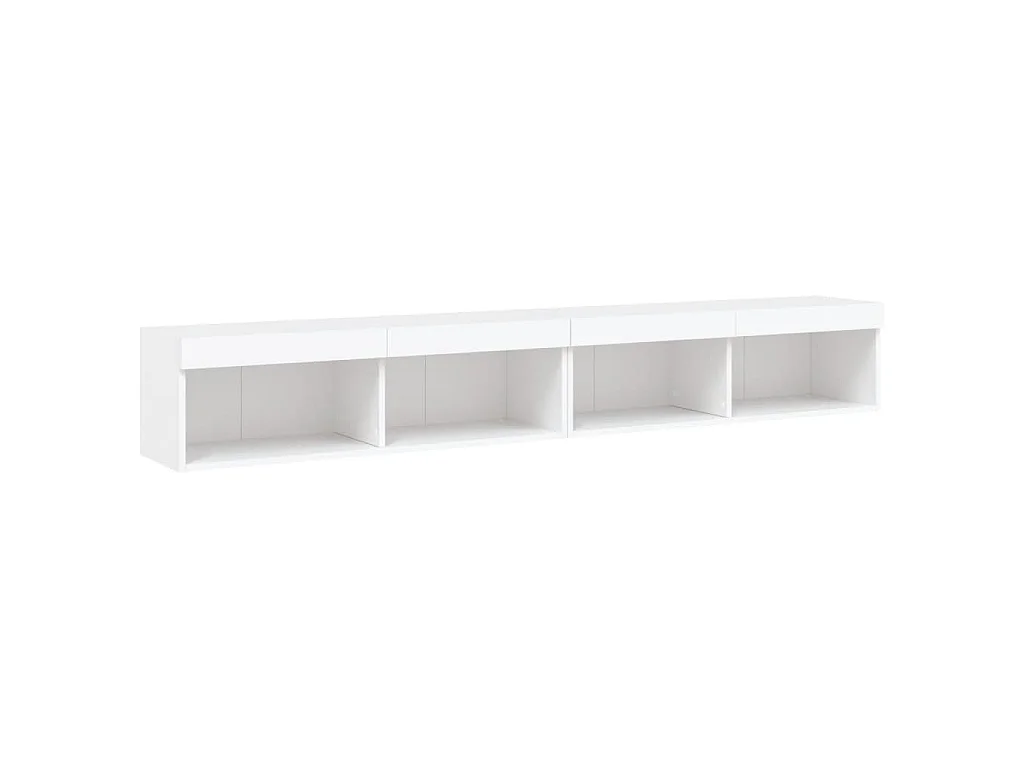 TV-Schränke mit LED-Leuchten 2 Stk. Weiß 100x30x30 cm