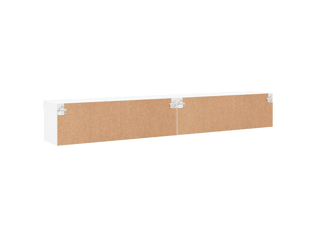 TV-Schränke mit LED-Leuchten 2 Stk. Weiß 100x30x30 cm