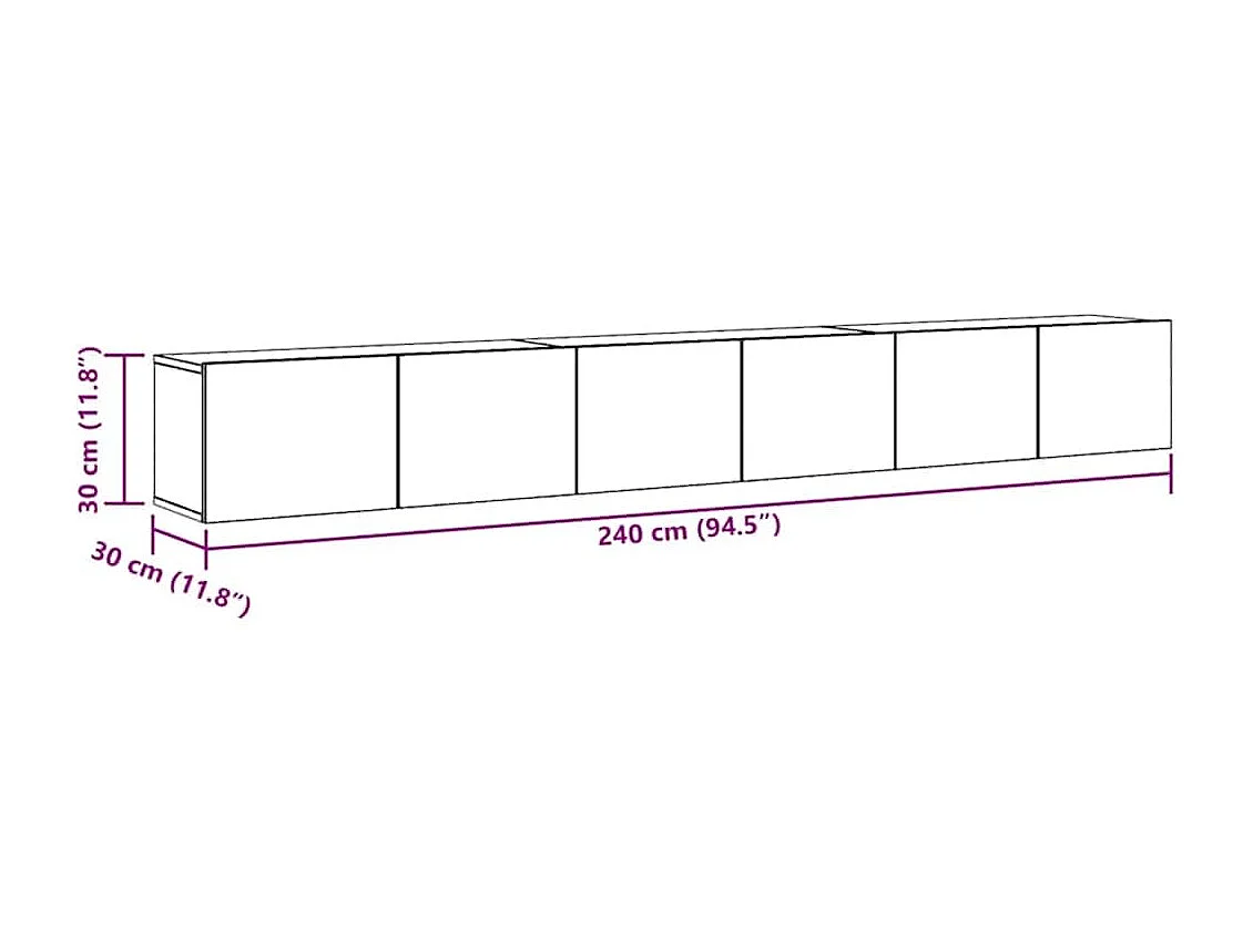 3-tlg. TV-Schrank-Set Sonoma-Eiche Holzwerkstoff