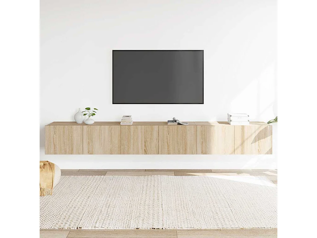 3-delige Tv-meubelset bewerkt hout sonoma eikenkleurig