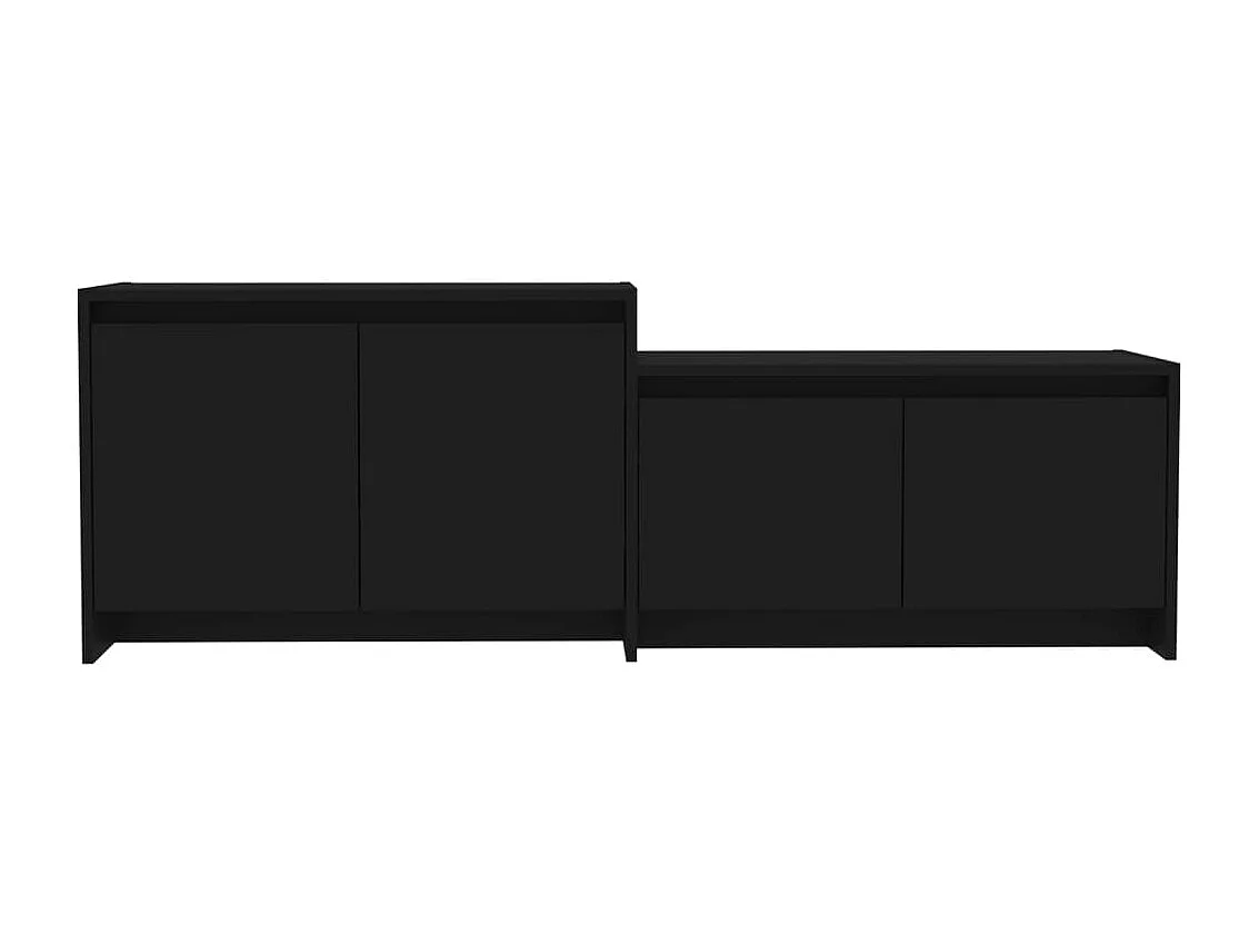 Tv-meubel 146,5x35x50 cm bewerkt hout zwart