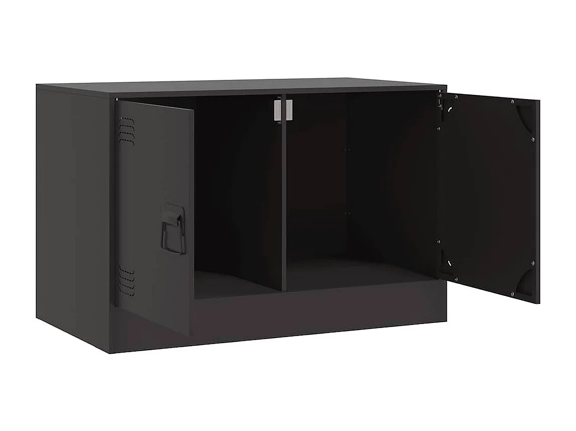 Meubles TV 2 pcs noir 67x39x44 cm acier