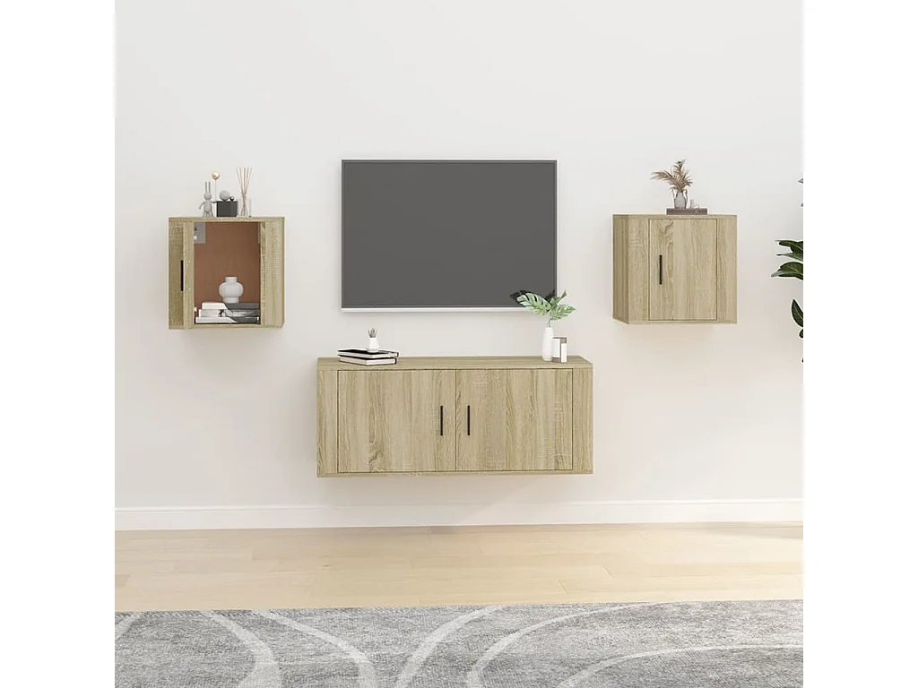 TV-Wandschränke 2 Stk. Sonoma-Eiche 40x34,5x40 cm