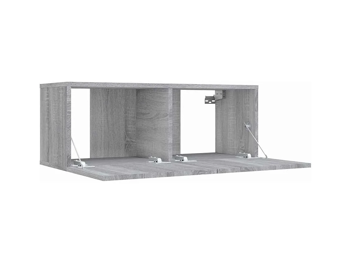 Tv-meubel 80x30x30 cm bewerkt hout grijs sonoma eikenkleurig