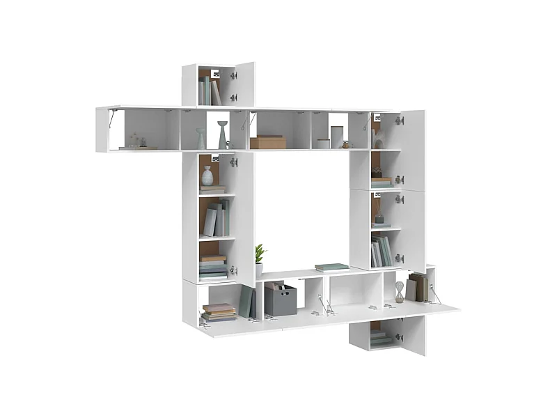 9-tlg. TV-Schrank-Set Weiß Holzwerkstoff