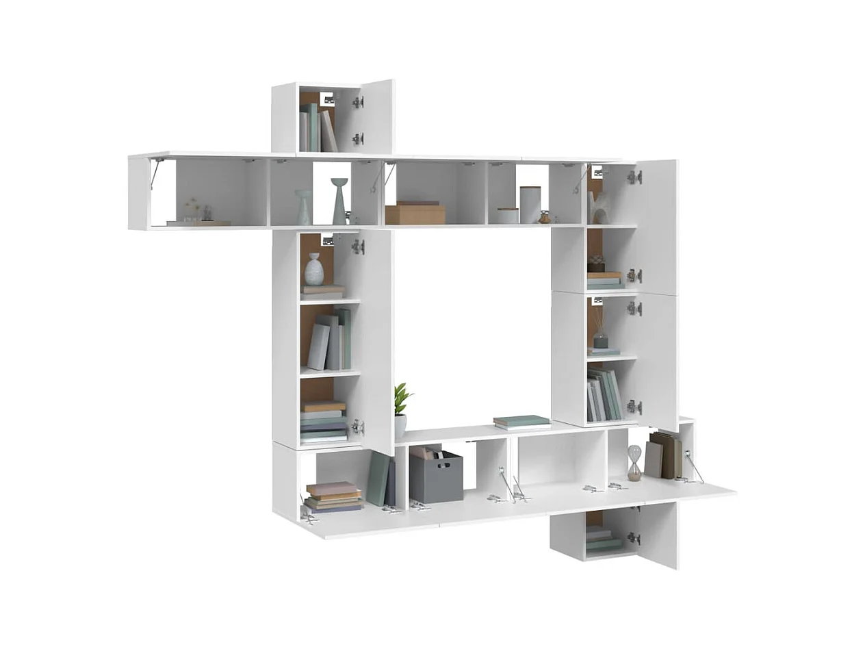 9-tlg. TV-Schrank-Set Weiß Holzwerkstoff