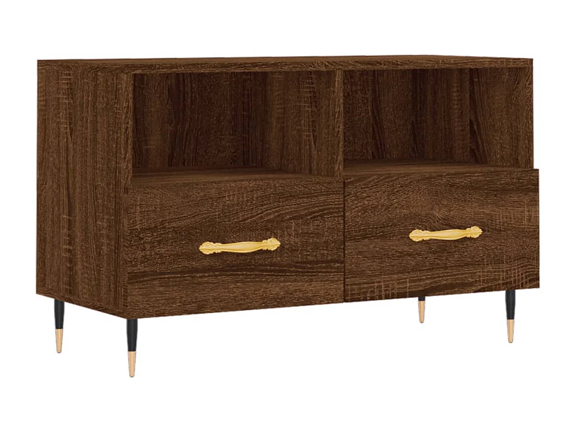 Meuble TV Chêne marron 80x36x50 cm Bois d'ingénierie