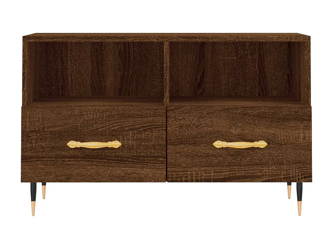 Meuble TV Chêne marron 80x36x50 cm Bois d'ingénierie
