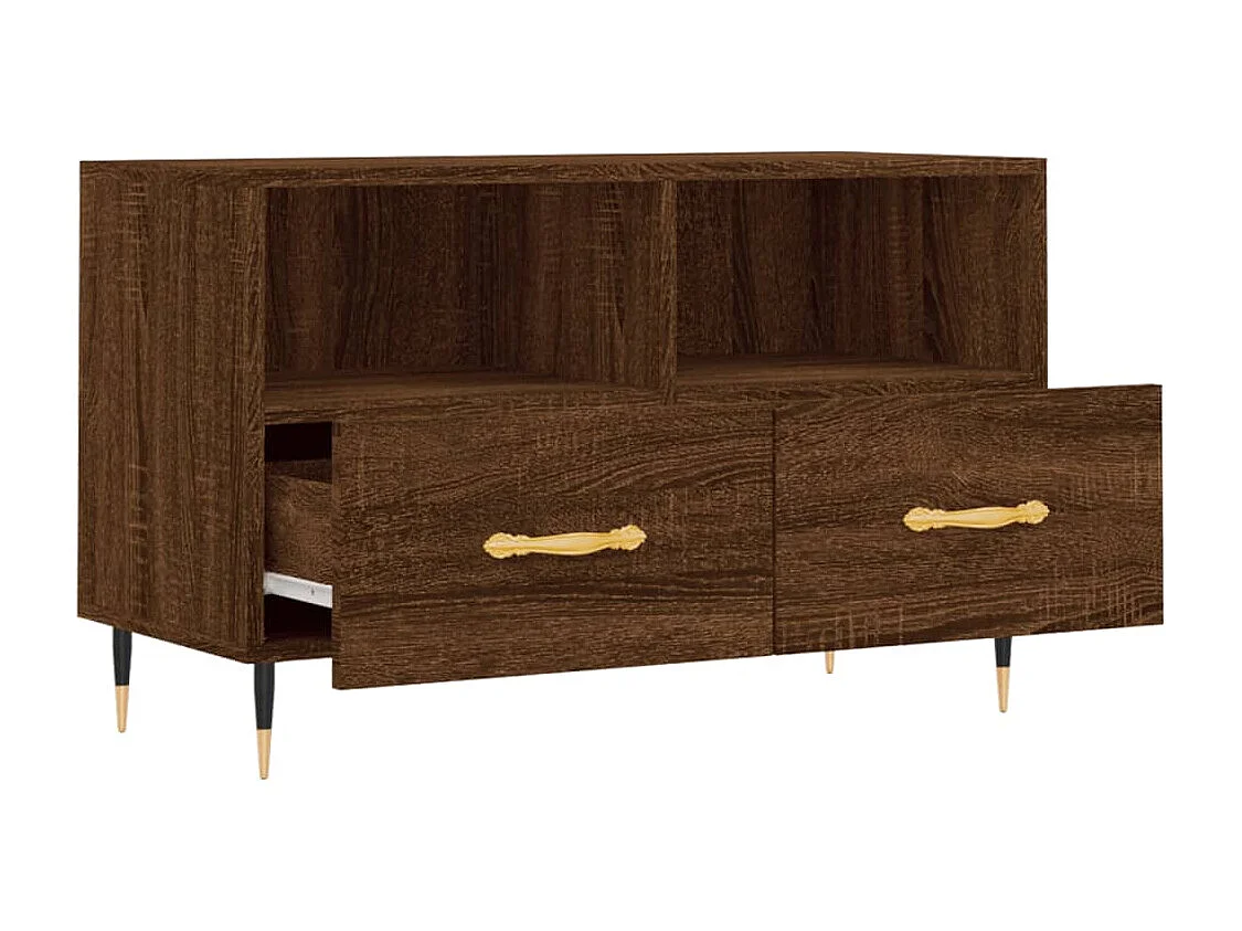 Meuble TV Chêne marron 80x36x50 cm Bois d'ingénierie