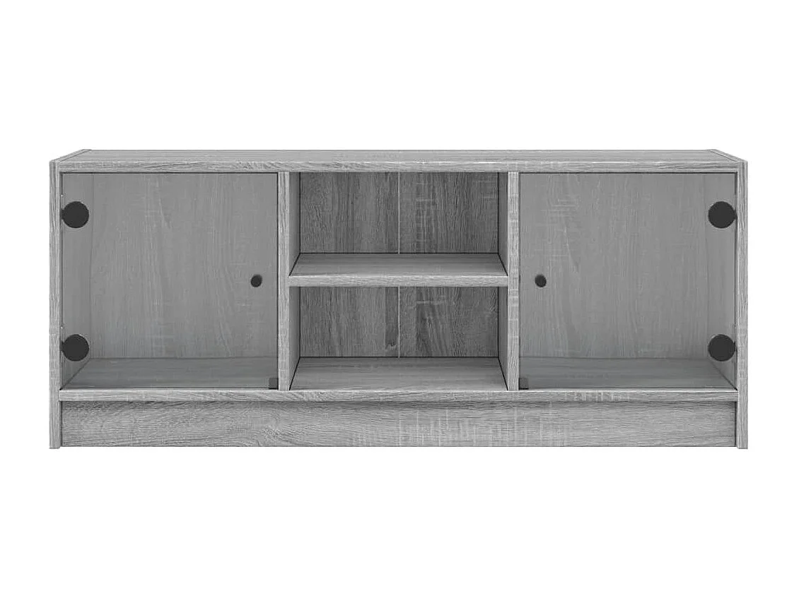 Meuble TV avec portes en verre sonoma gris 102x37x42 cm