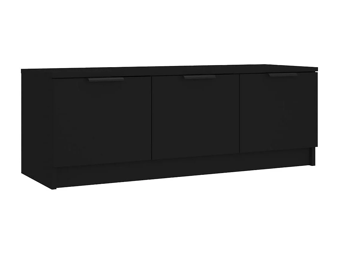 Meuble TV Noir 102x35x36,5 cm Bois d'ingénierie