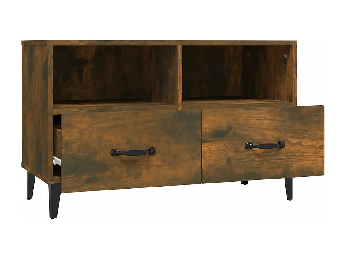 Mobile Porta TV Rovere Fumo 80x36x50 cm in Legno Multistrato