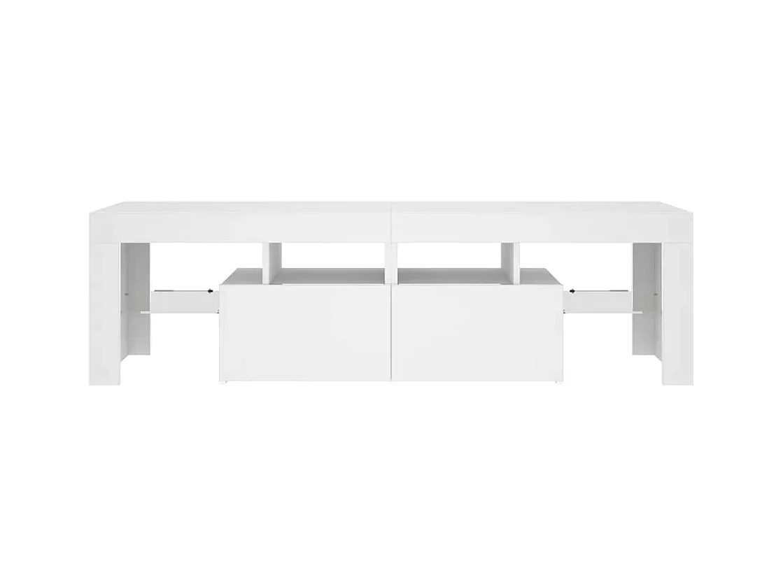 Meuble TV avec lumières LED Blanc 140x36,5x40 cm