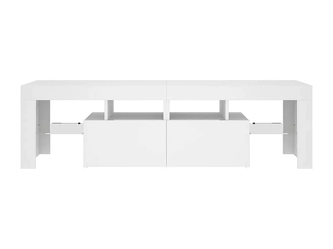 Meuble TV avec lumières LED Blanc 140x36,5x40 cm