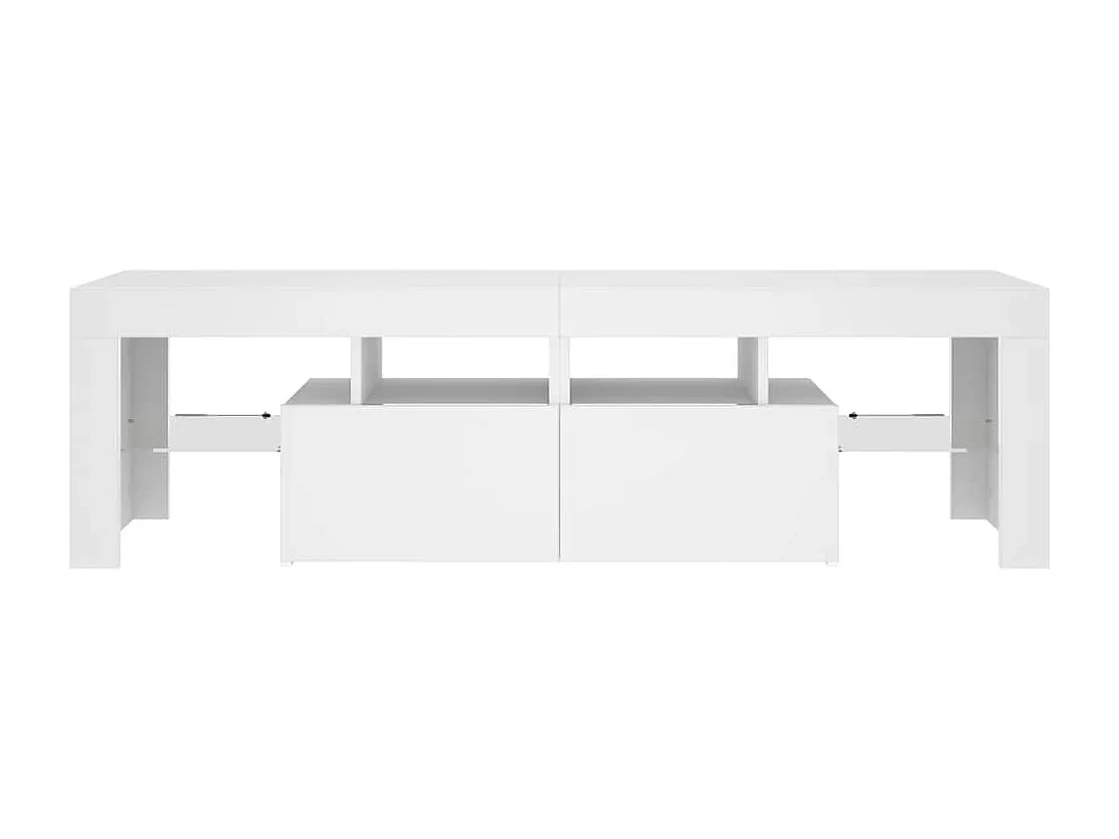 Meuble TV avec lumières LED Blanc 140x36,5x40 cm