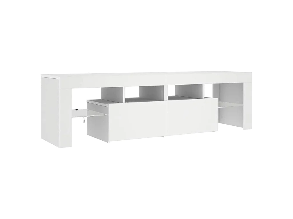 Meuble TV avec lumières LED Blanc 140x36,5x40 cm