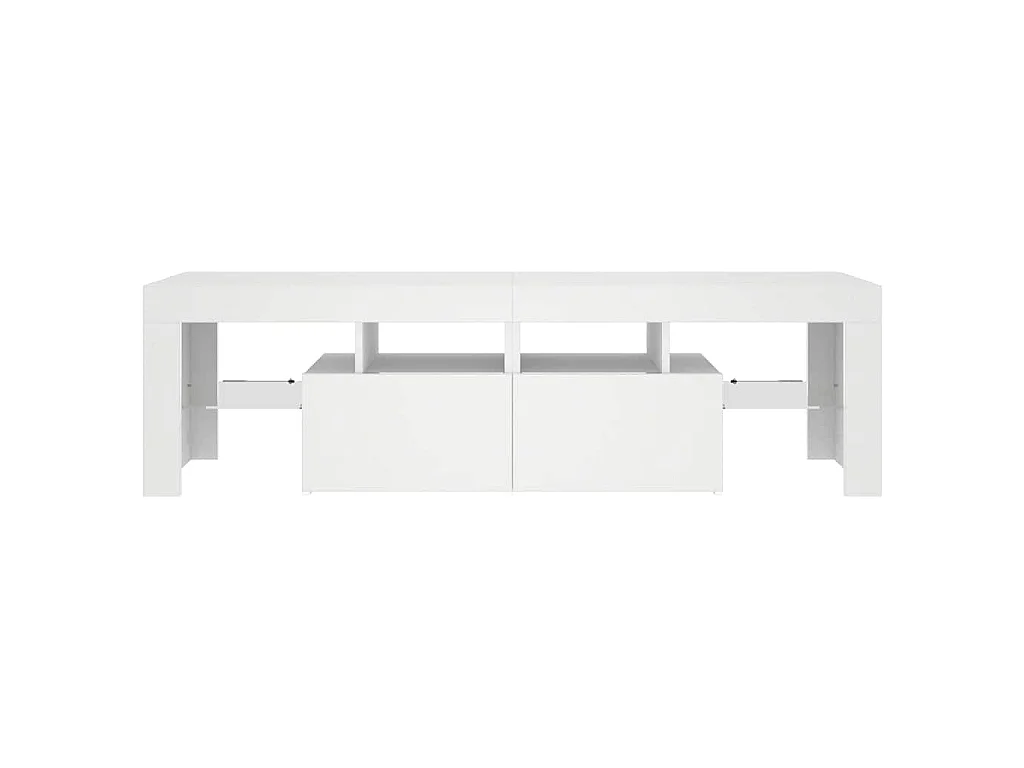 Meuble TV avec lumières LED Blanc 140x36,5x40 cm