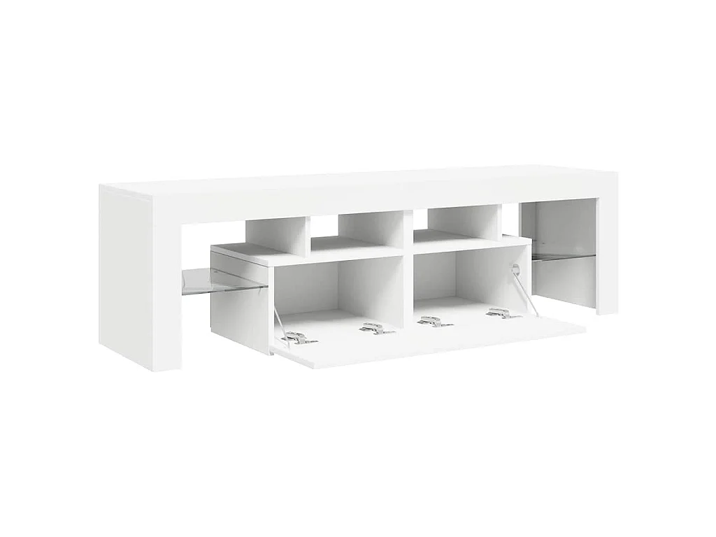 Meuble TV avec lumières LED Blanc 140x36,5x40 cm
