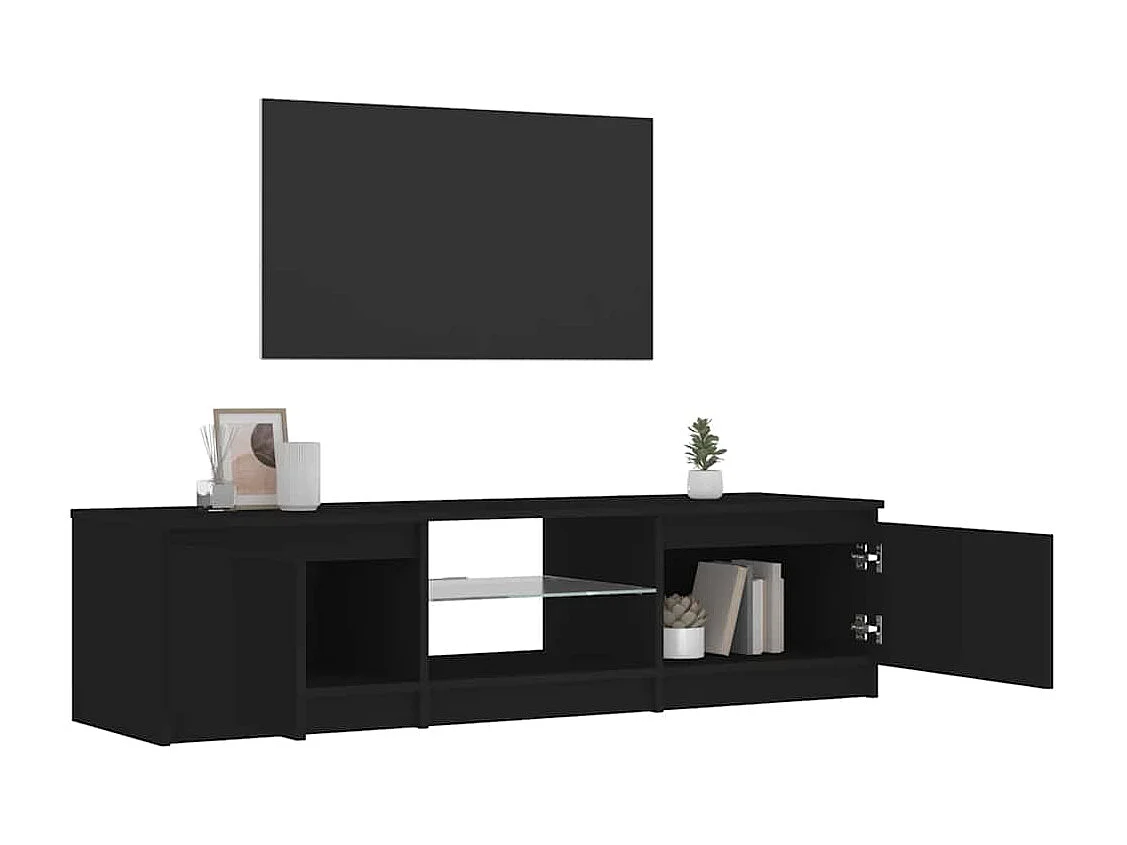 Meuble TV avec lumières LED noir 140x40x36 cm