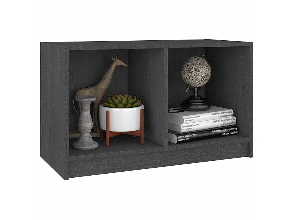 TV-Schrank Grau 70x33x42 cm Massivholz Kiefer