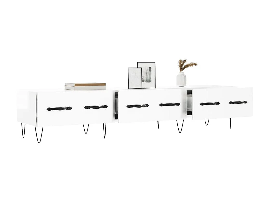 Tv-meubel 150x36x30 cm bewerkt hout hoogglans wit