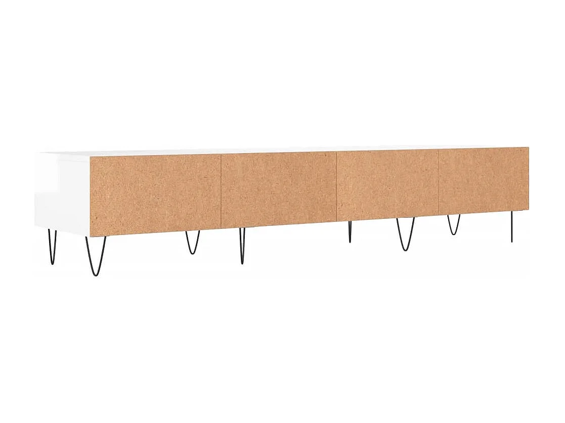 Tv-meubel 150x36x30 cm bewerkt hout hoogglans wit