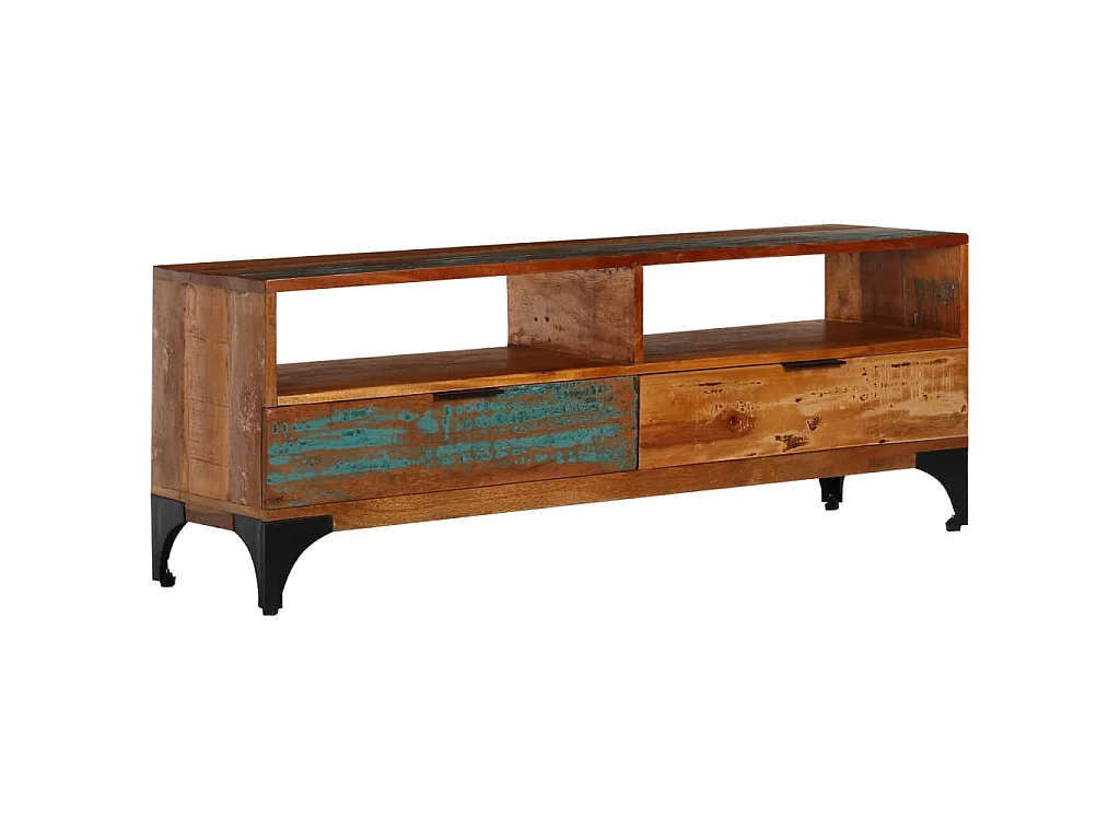 Mobile Porta TV 118x35x45 cm in Legno Massello di Recupero