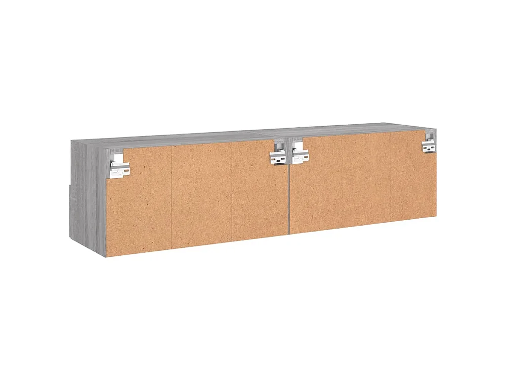 Meubles TV muraux 2pcs sonoma gris 60x30x30cm bois d'ingénierie