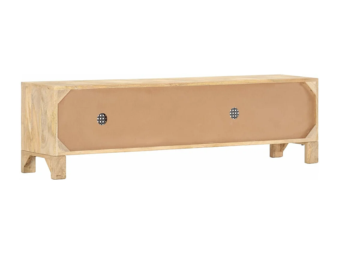 TV-Schrank 140x30x40 cm Mango Massivholz und Rohrgeflecht