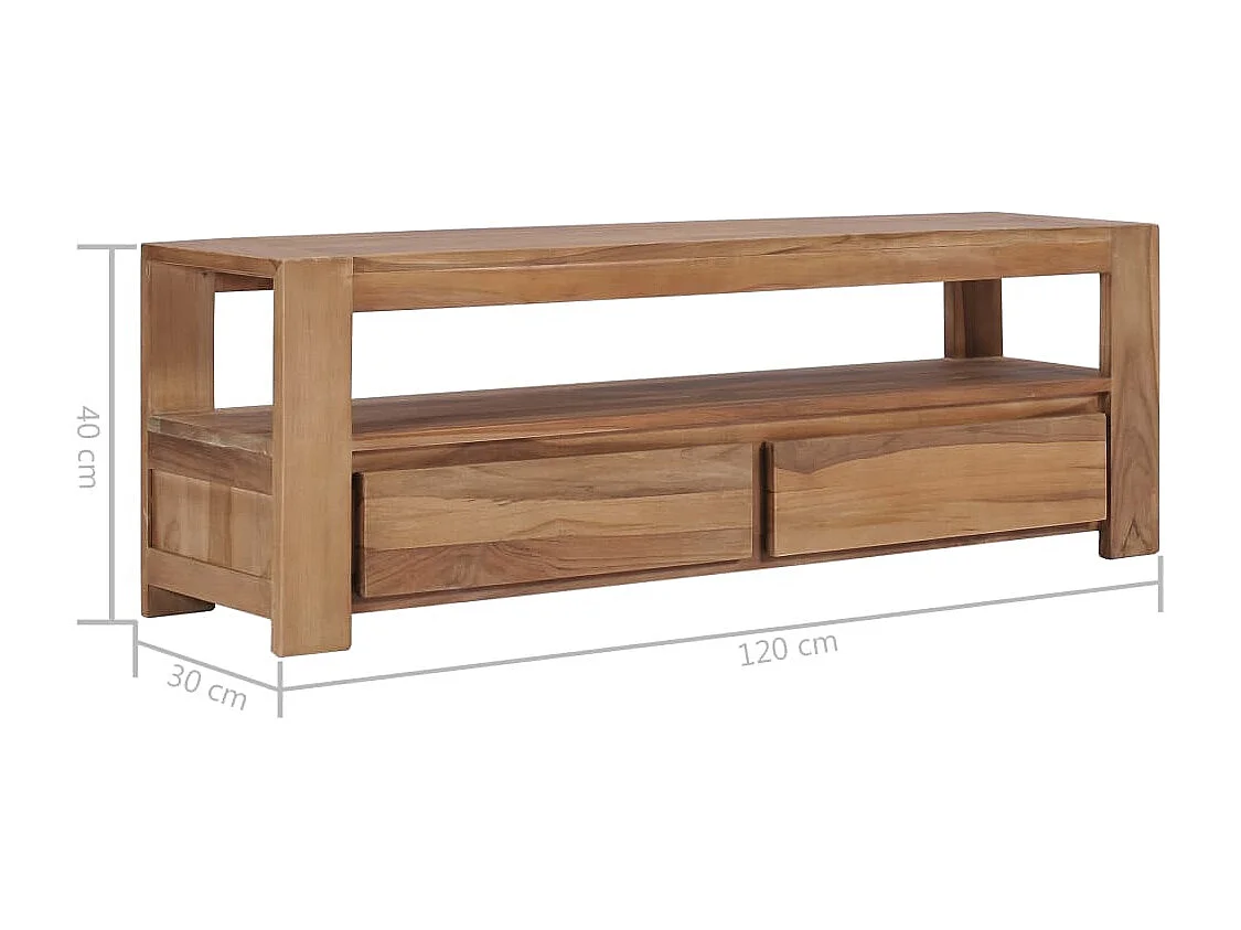 Móvel de TV 120x30x40 cm madeira teca maciça