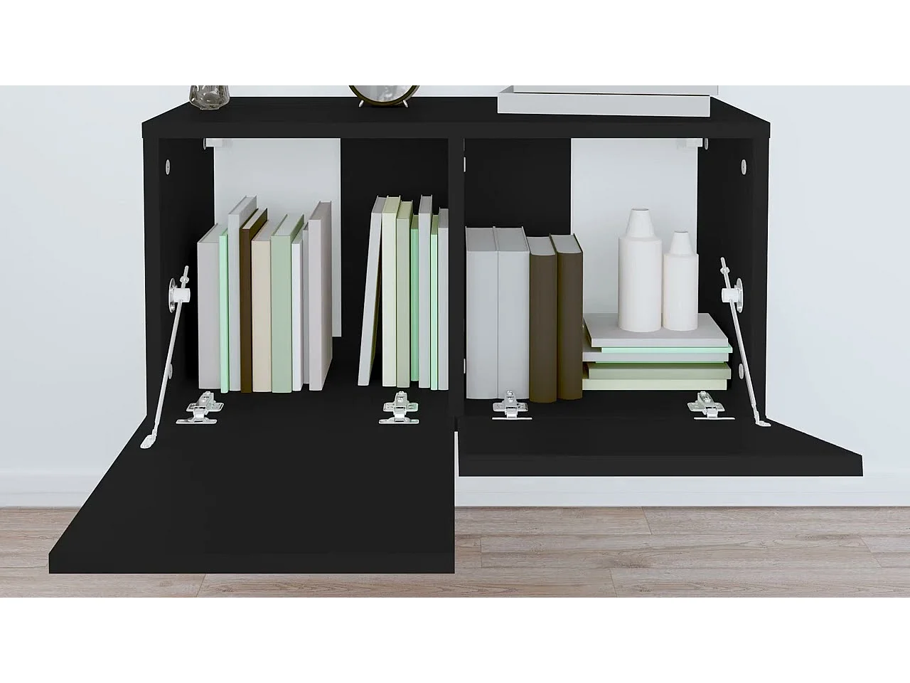 Móvel de TV para parede 60x30x30 cm preto