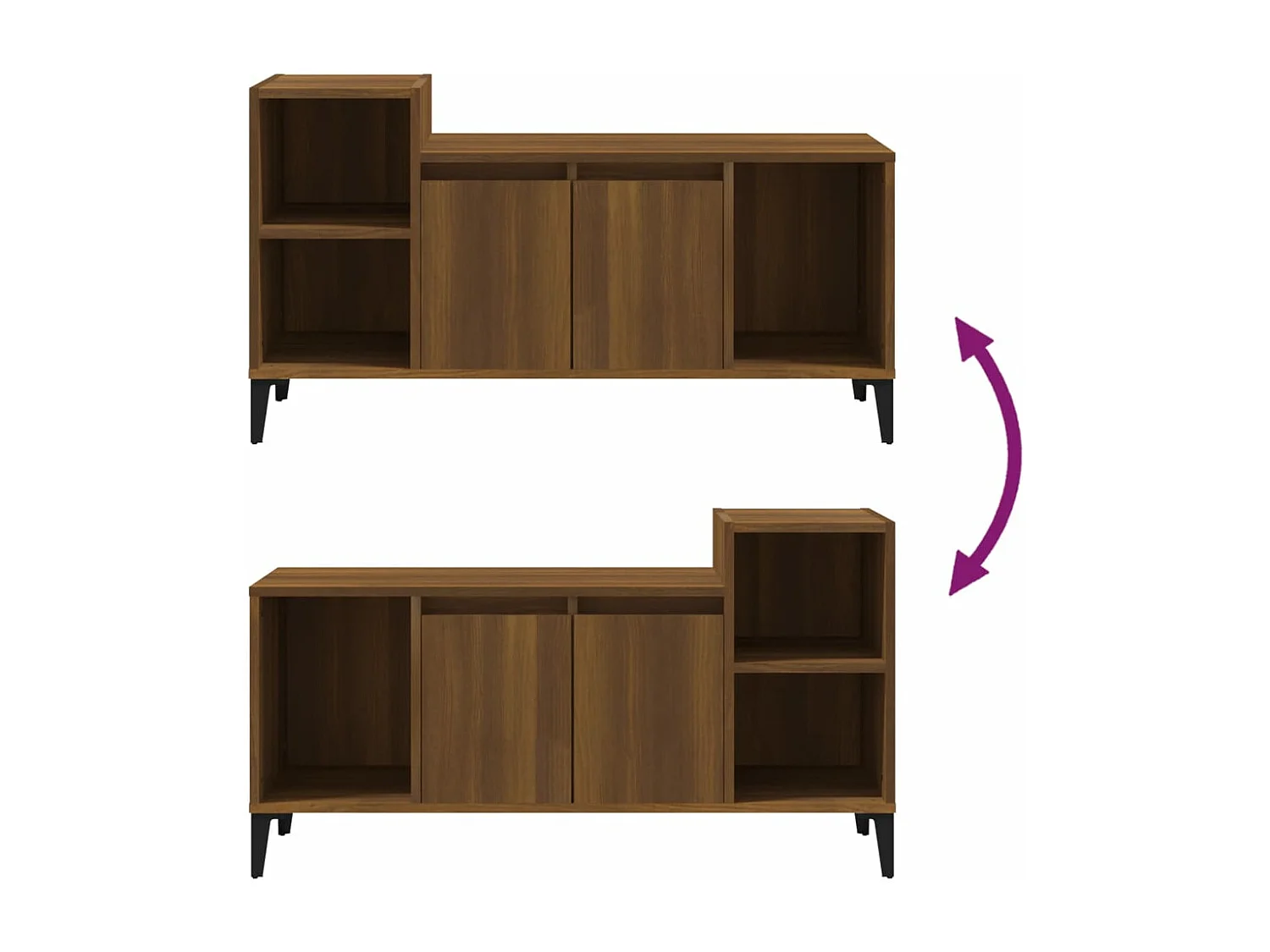 Mueble para TV madera contrachapada marrón roble 100x35x55 cm