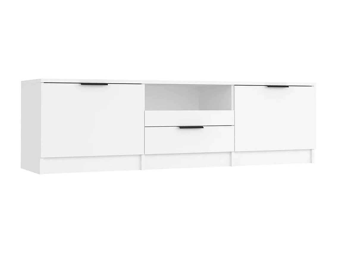 Mueble para TV madera contrachapada blanco 140x35x40 cm
