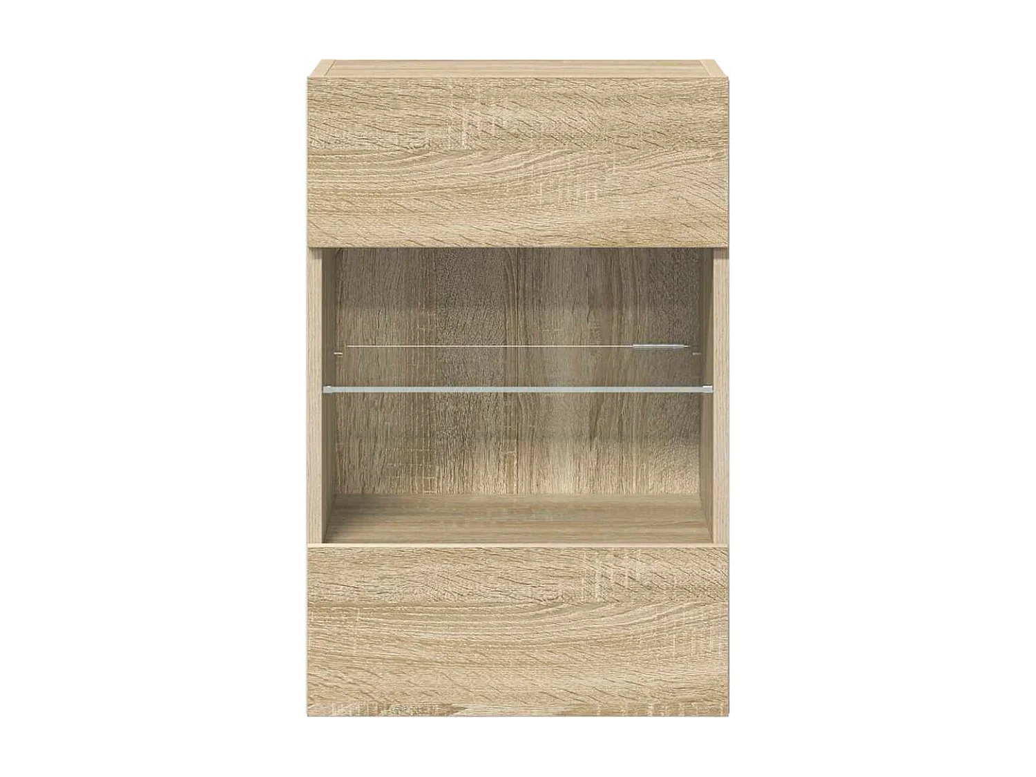 Meubles muraux avec lumières LED pour TV 2 pcs chêne sonoma 40x30x60,5 cm