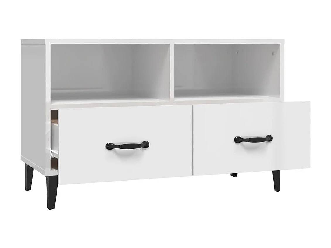 TV-Schrank Hochglanz-Weiß 80x36x50 cm Holzwerkstoff