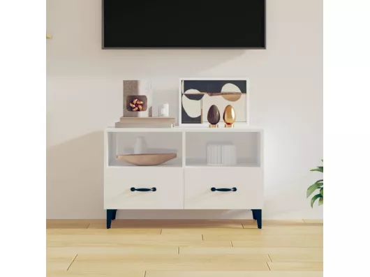 Kauf Unique TV-Schrank Hochglanz-Weiß 80x36x50 cm Holzwerkstoff