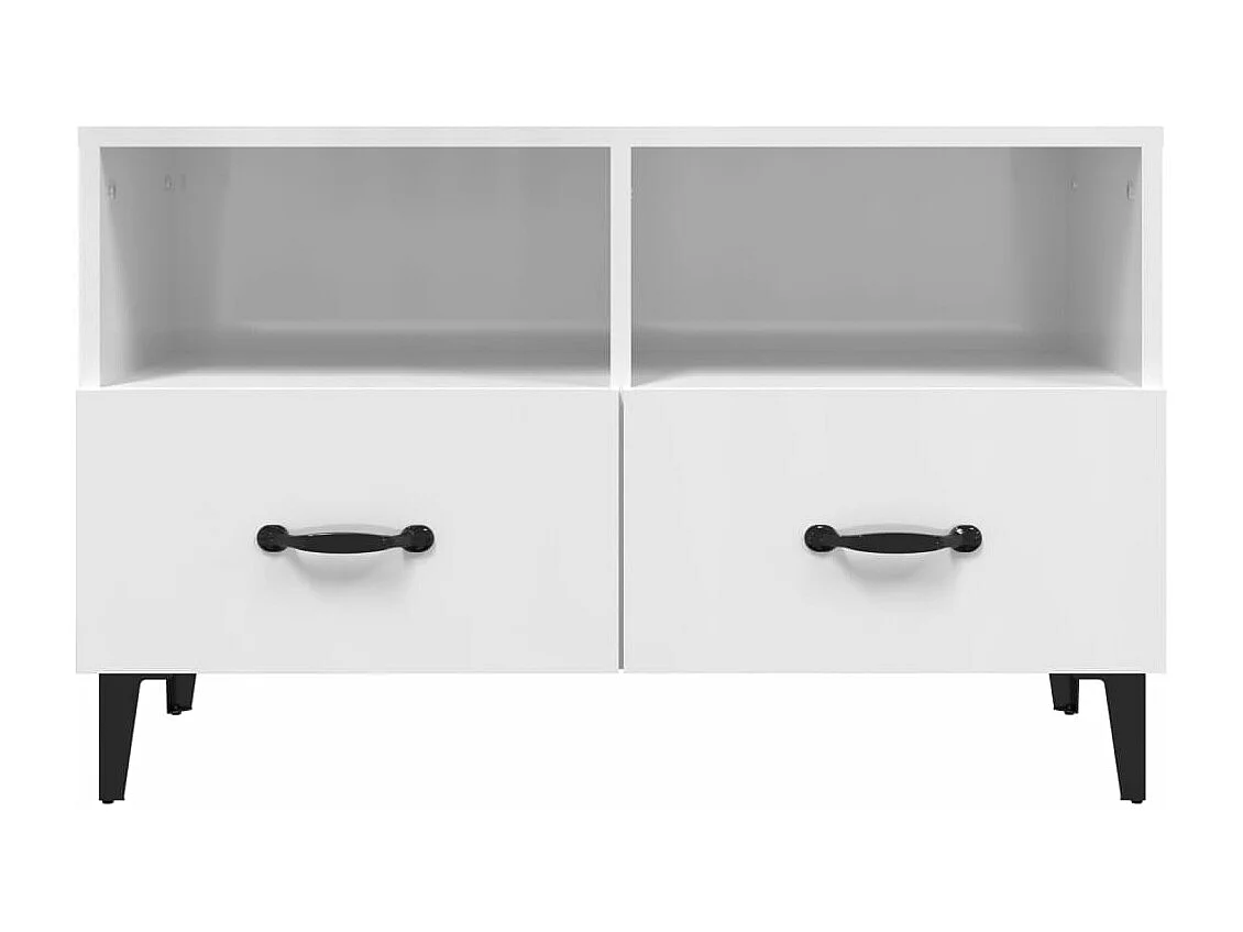 Meuble TV Blanc brillant 80x36x50 cm Bois d'ingénierie