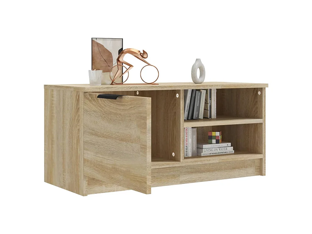 Mobile Porta TV Rovere Sonoma 80x35x36,5cm in Legno Multistrato