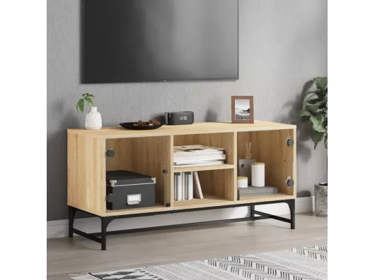 Kauf Unique TV-Schrank mit Glastüren Sonoma-Eiche 102x37x50 cm