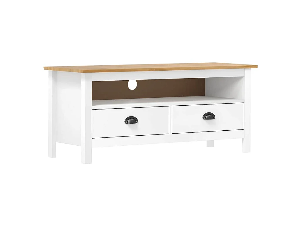Móvel de TV Hill 110x40x47 cm pinho maciço branco