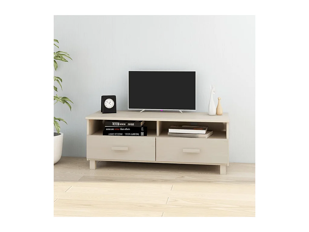 Mobile TV HAMAR ambra 106x40x40 cm in Legno Massello di Pino
