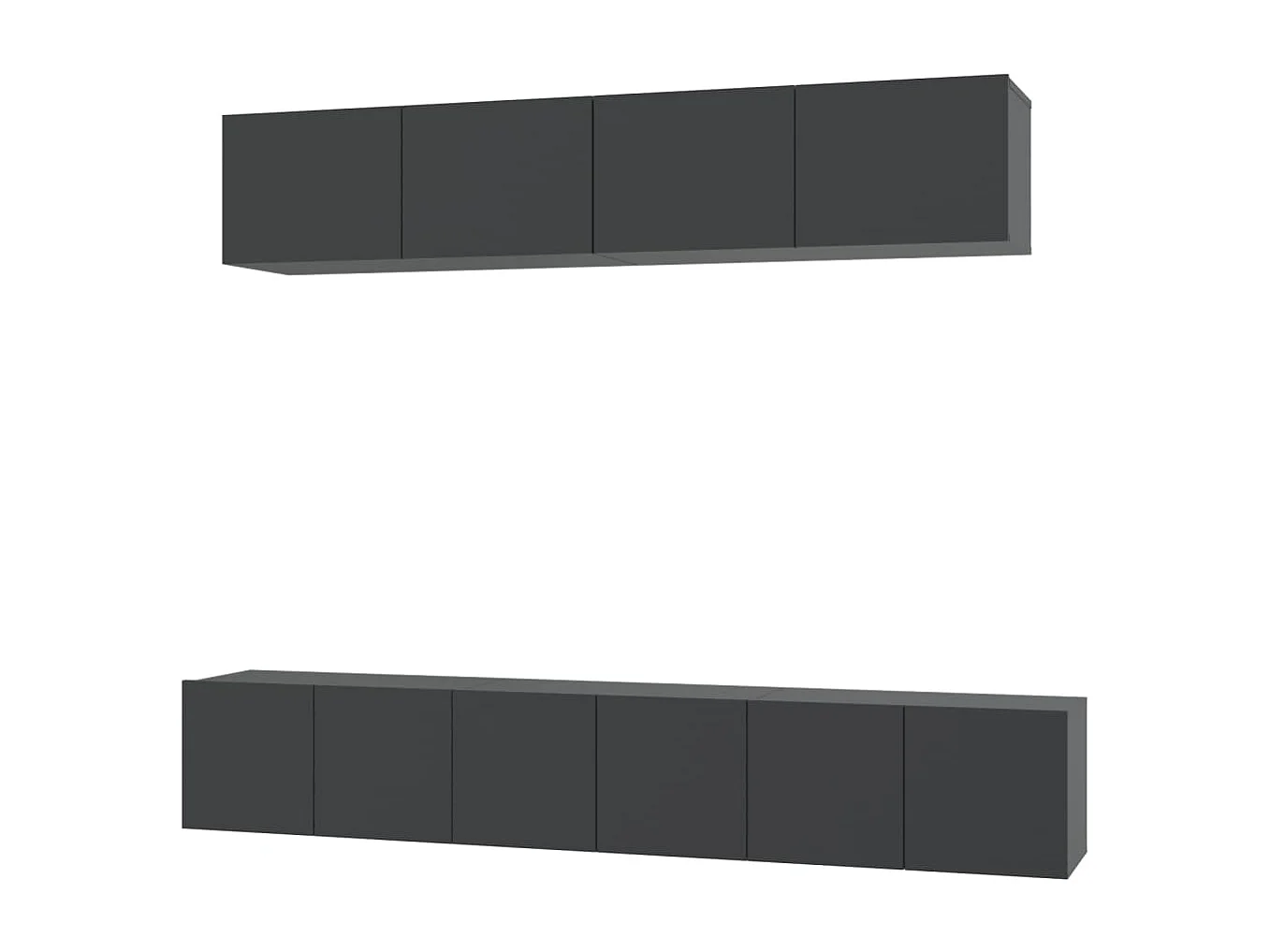 5-tlg. TV-Schrank-Set Schwarz Holzwerkstoff