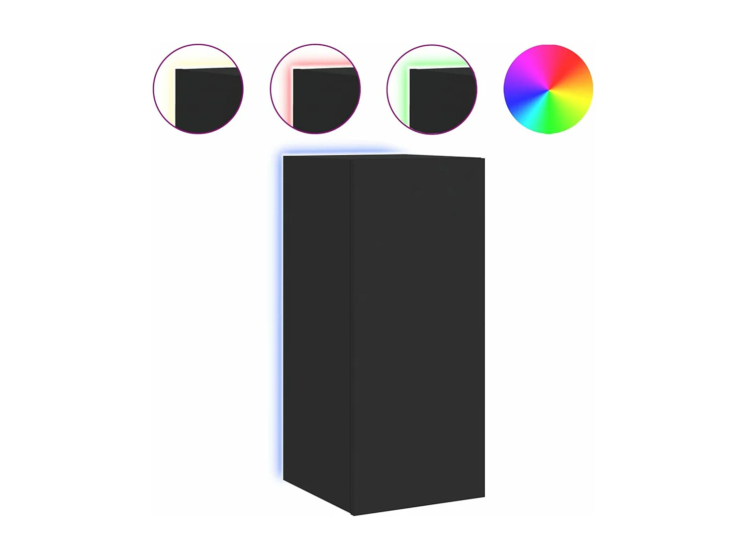 Móveis de parede p/ TV com luzes LED 2 pcs 30,5x35x70 cm preto